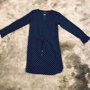 LAUREN Ralph Lauren Navy Blue Polka Dot Dress